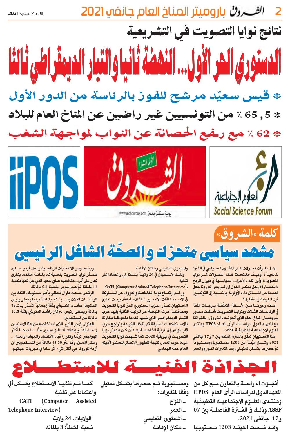 باروميتر المناخ العام جانفي 2021