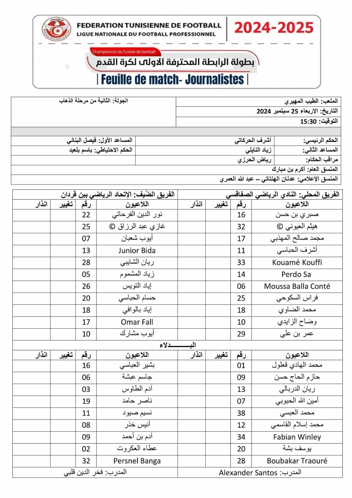 النادي الصفاقسي ـ إتحاد بن قردان