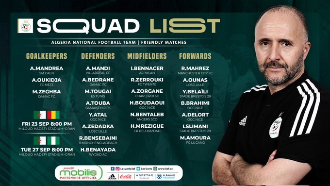المنتخب الجزائري: لاعب الترجي الرياضي ضمن قائمة المدعوين لمواجهتي غينيا ونيجيريا 
