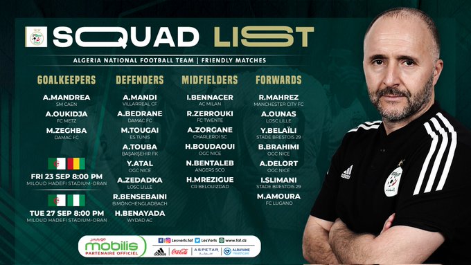 المنتخب الجزائري: لاعب الترجي الرياضي ضمن قائمة المدعوين لمواجهتي غينيا ونيجيريا